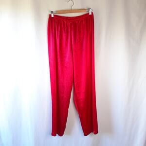 Victoria's Secret Vintage Red Satin Pajama Lounge Pants Size Large Sext Soft